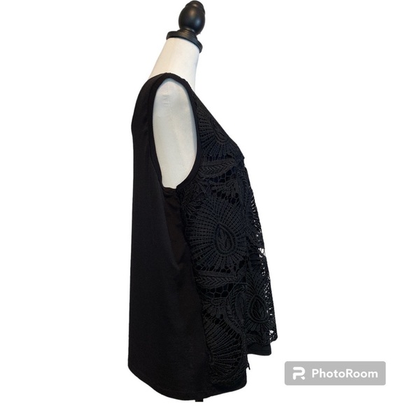 Lane Bryant Black Crochet Lace Tank Size 18/20 - Picture 3 of 10